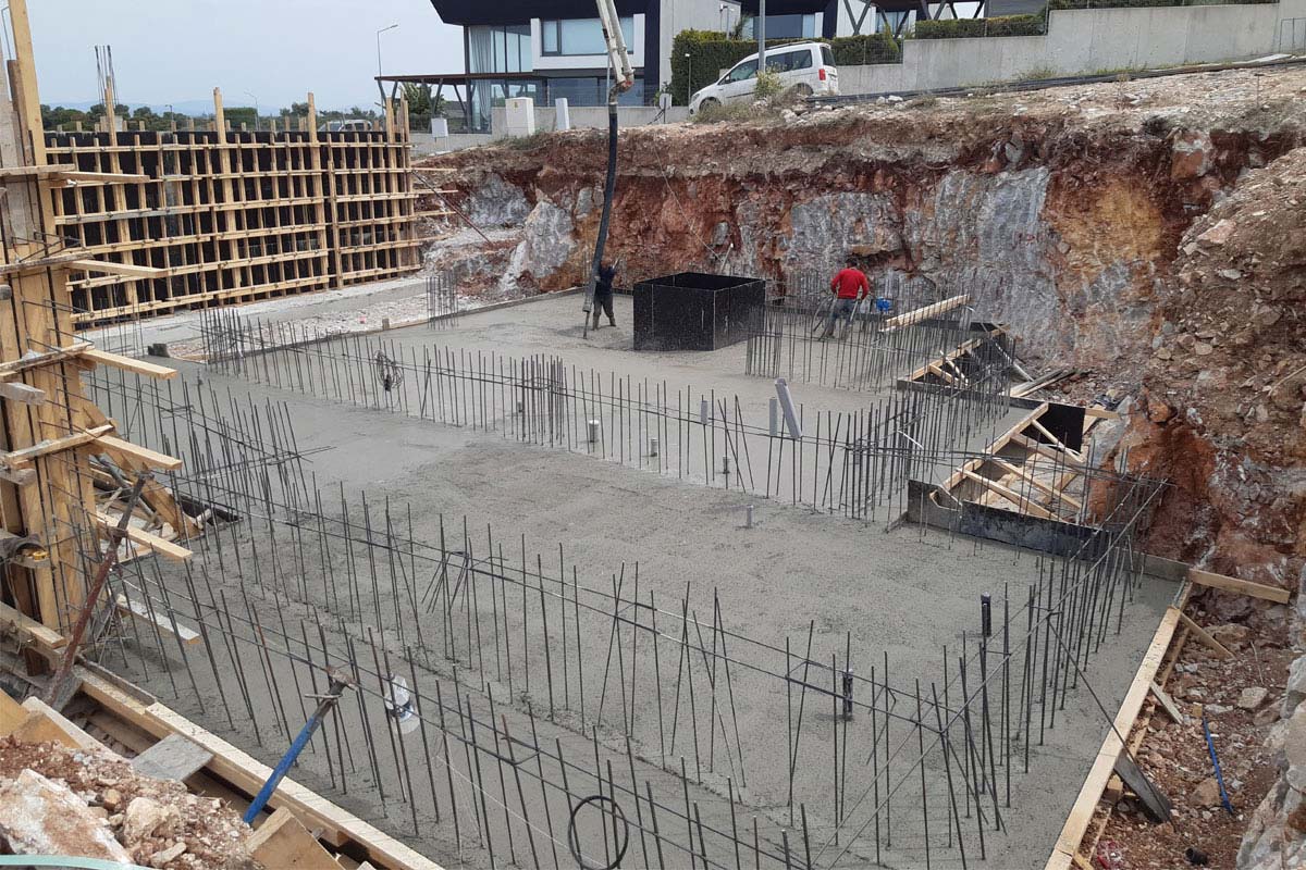 Dalyan villa projesi temel beton dökümü ve su yalıtım uygulamas