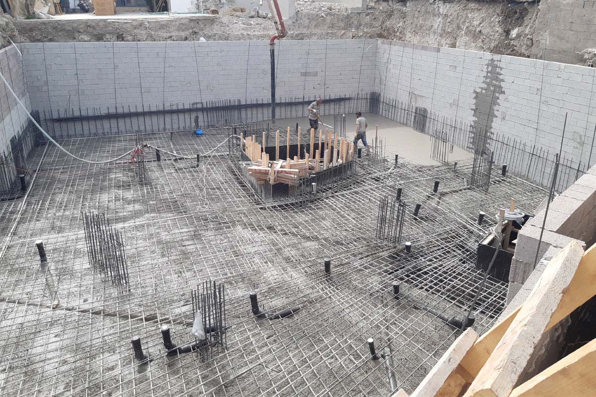 Alaçatı butik otel temel demir donatı ve su yalıtımı uygulaması