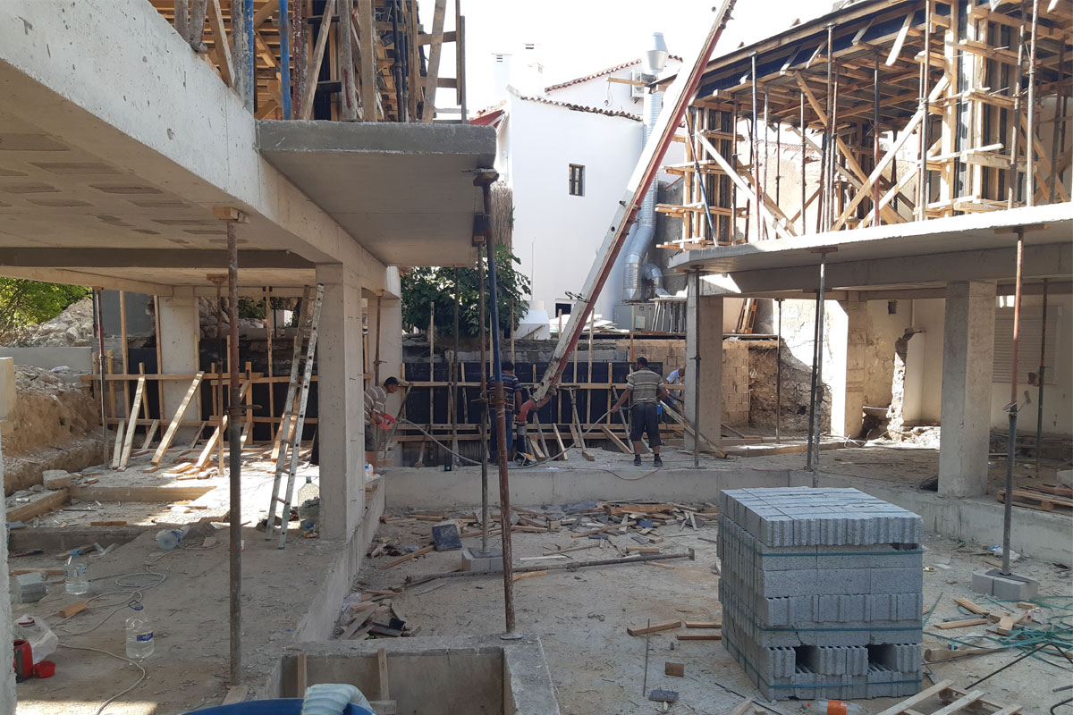 Alaçatı butik otel kaba inşaat aşaması