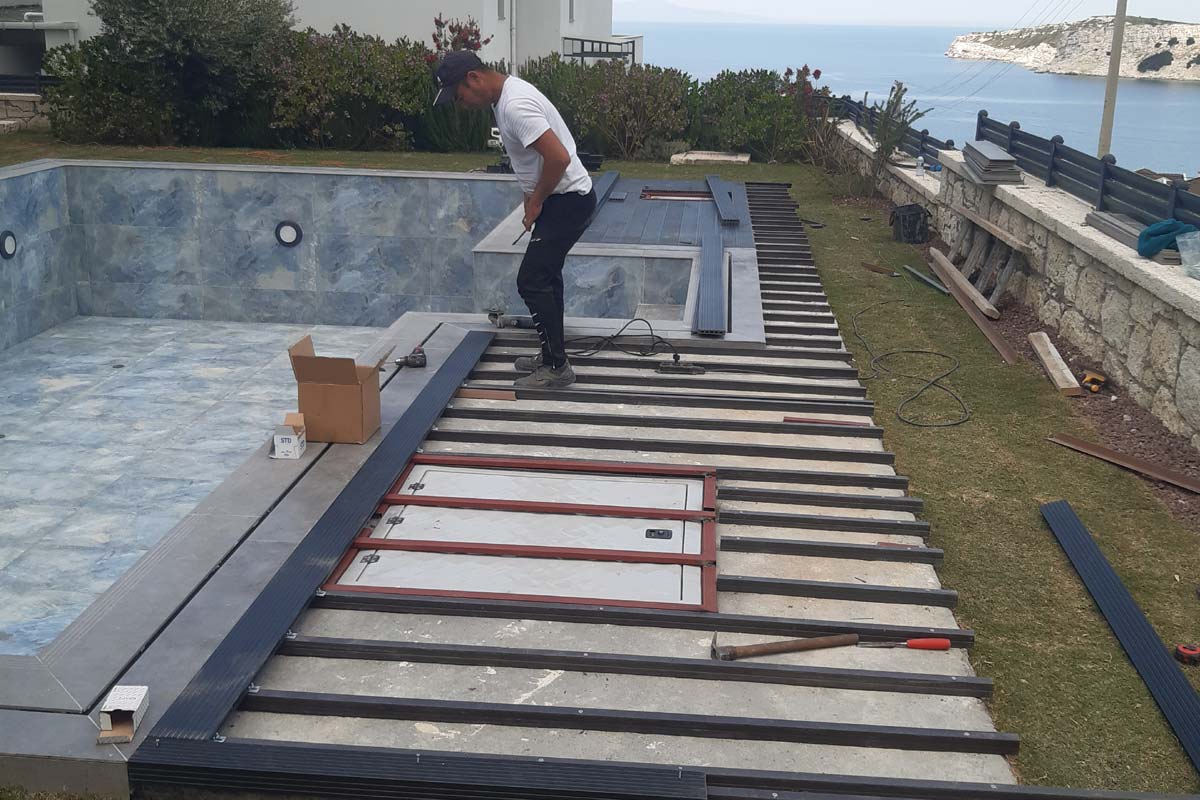 Seramik kaplamalı havuz yapımı ve deck alt yapısı – Karaburun